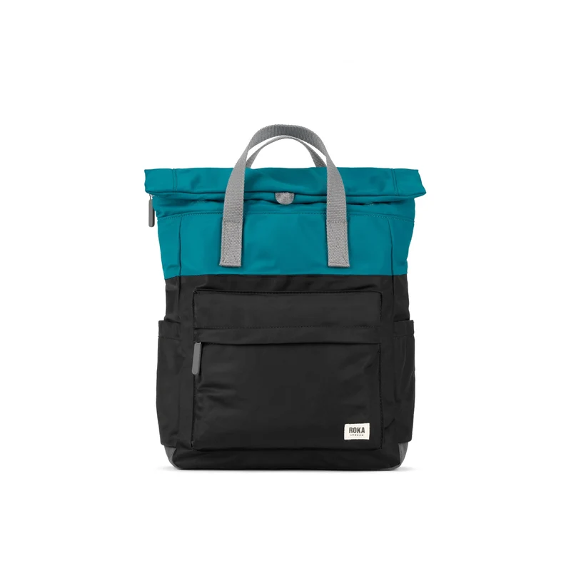 ROKA Kreativer Abfall Canfield B Marine/Schwarz Mittelgroße Tasche aus recyceltem Nylon