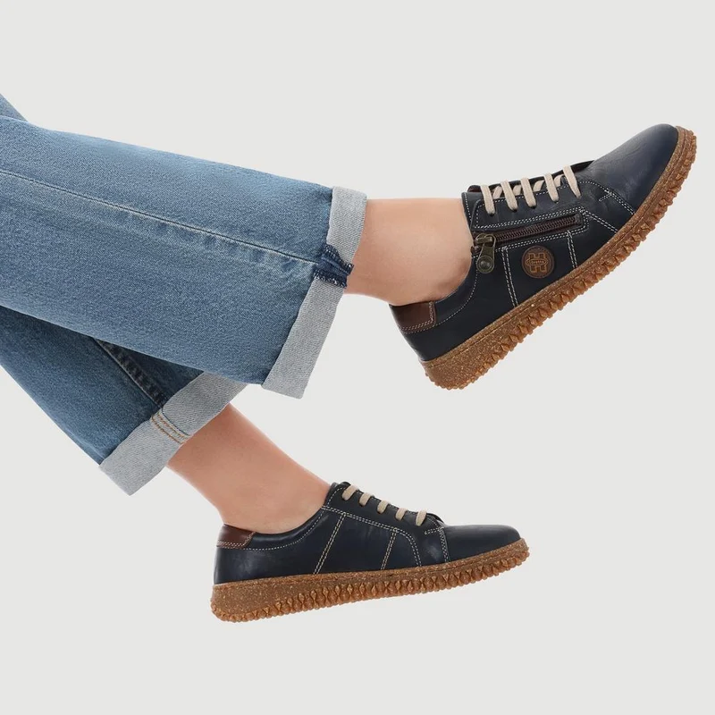 Loretta Leather Trainers - HAK38023 / 324 496 - Navy
