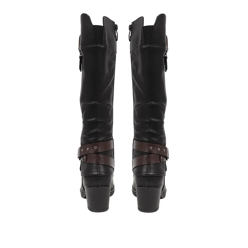 Block-Heeled Long Boots - WOIL38051 / 324 748 - Black