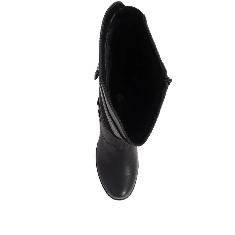 Block-Heeled Long Boots - WOIL38051 / 324 748 - Black