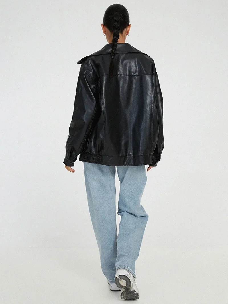 Anna | Damen Modische Lederjacke im Streetstyle