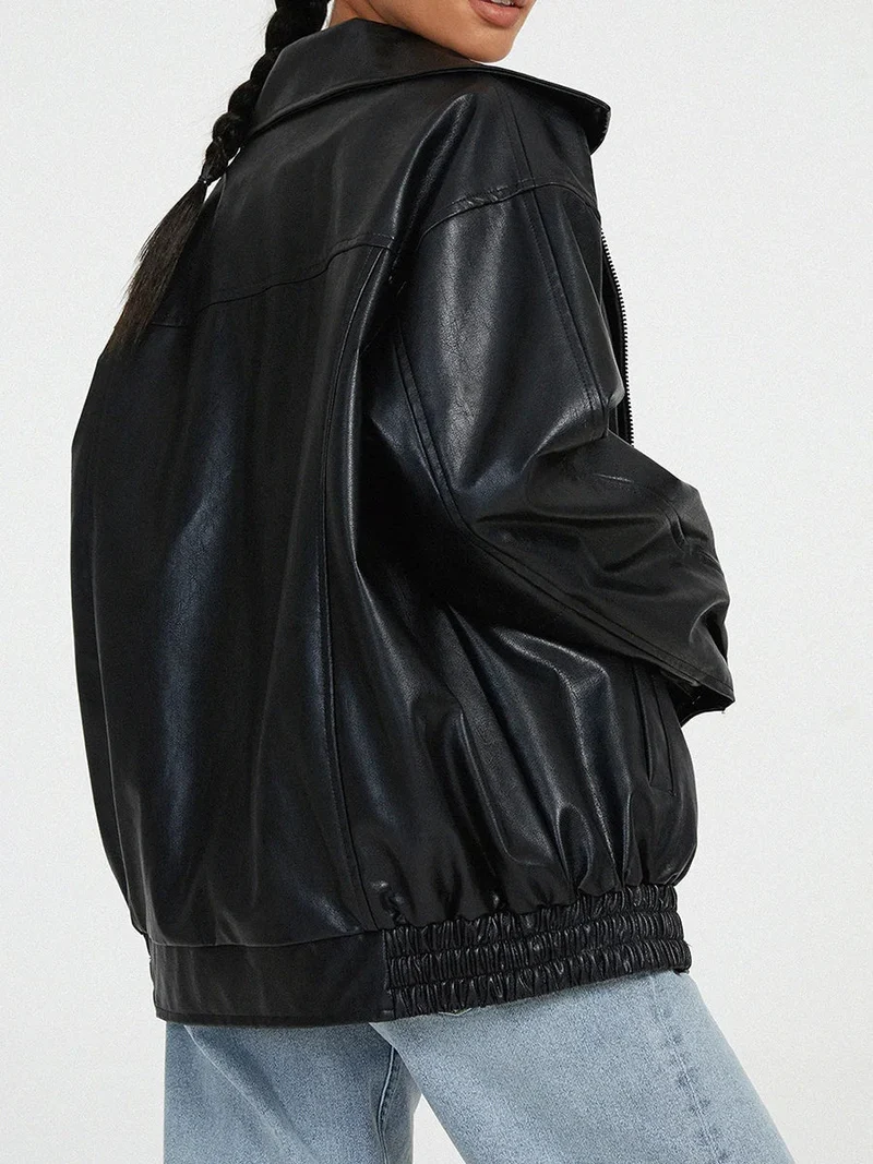 Anna | Damen Modische Lederjacke im Streetstyle