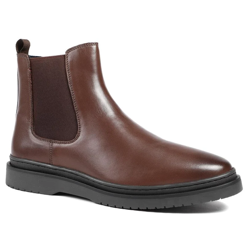Gregory Warm Lined Leather Chelsea Boots - GREGORY / 328 308 - Dark Brown