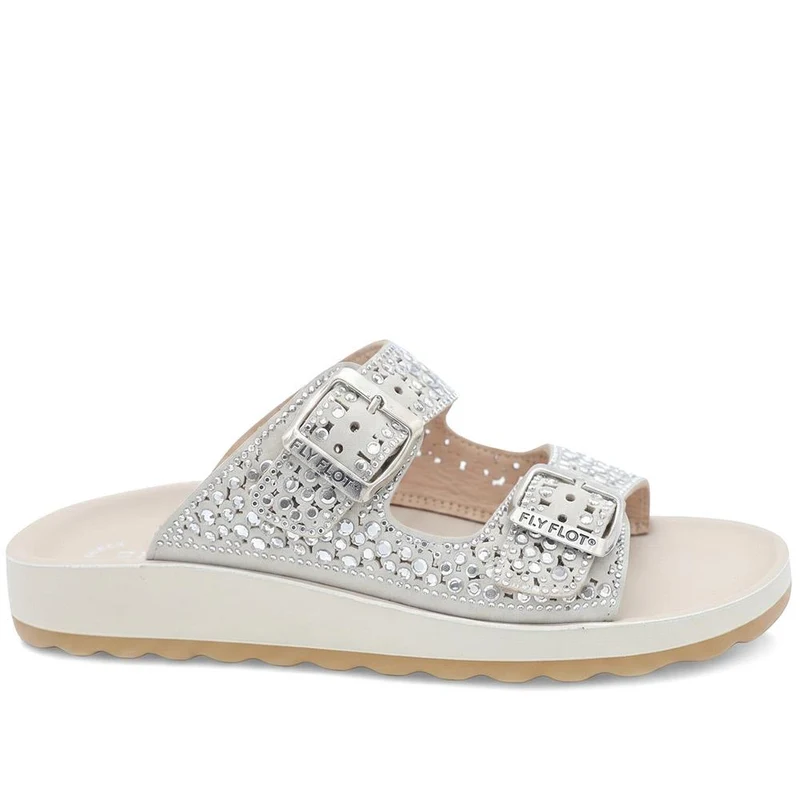 Fly Flot Dual Buckle Cushioned Sandals - FLY43020 / 328 644 - Light Grey