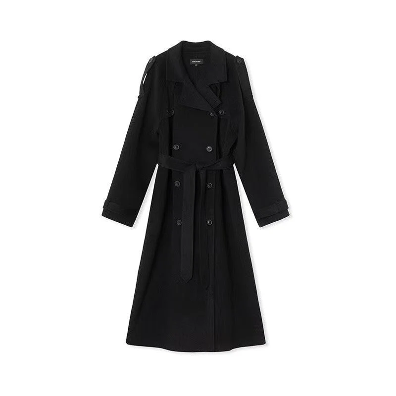 Damen zweireihiger Trenchcoat mit Gürtel