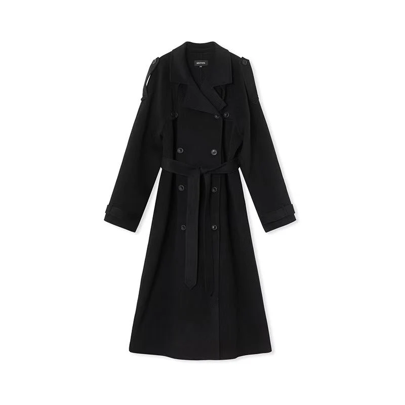 Damen zweireihiger Trenchcoat mit Gürtel