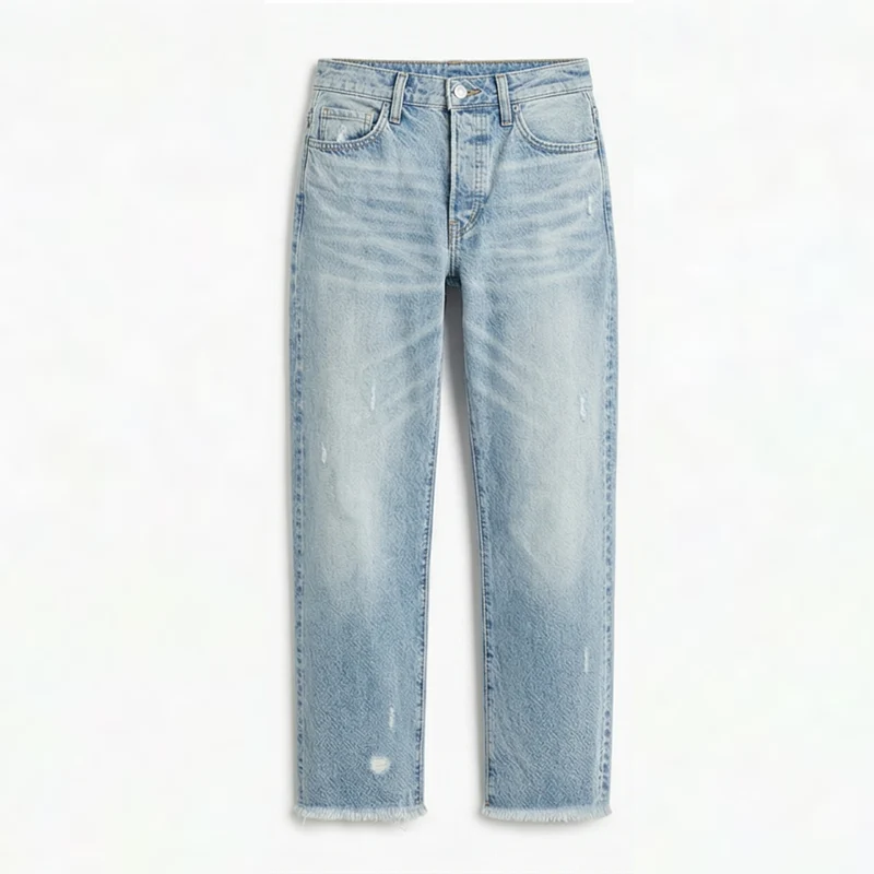 Damen Retro Fransen Jeans