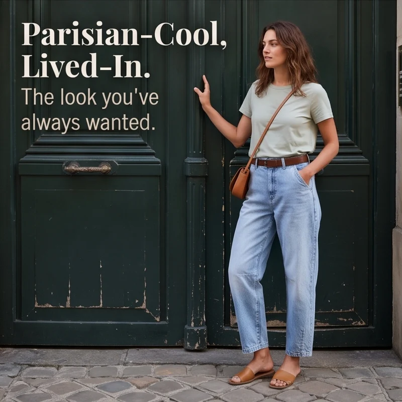 Damen High Waist Barrel Jeans