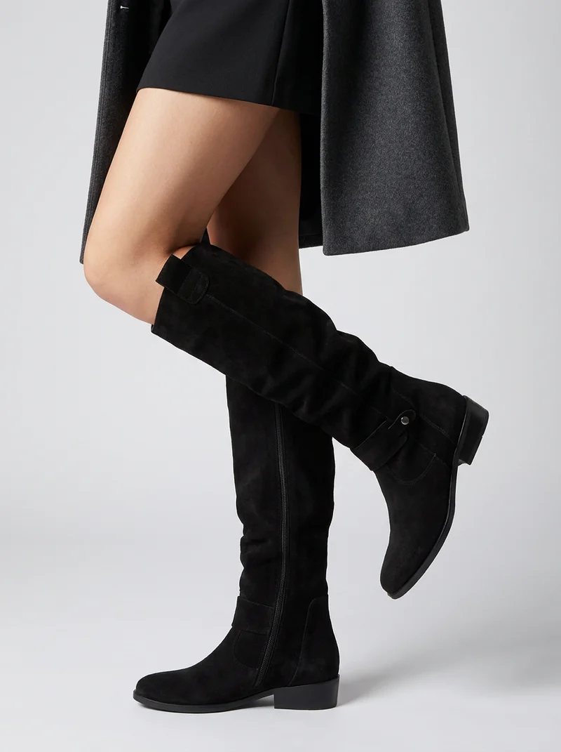 Serenya Damen Kniestiefel aus Veloursleder