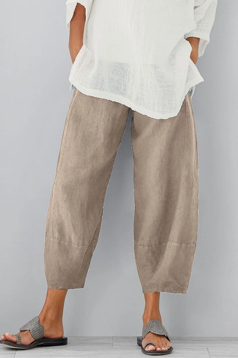 Damen lässige weite Hose mit Taschen
