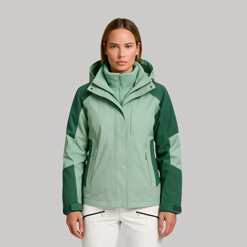 Damen 3 in 1 Jacke wasserdicht mit Kapuze
