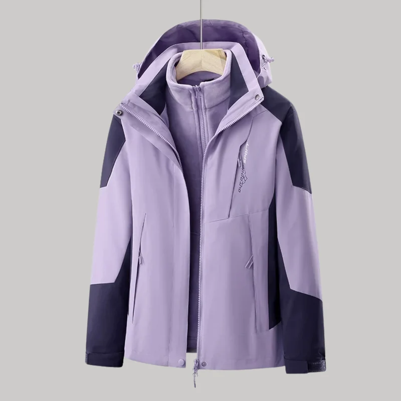 Damen 3 in 1 Jacke wasserdicht mit Kapuze
