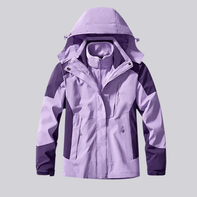 Damen 3 in 1 Jacke wasserdicht mit Kapuze