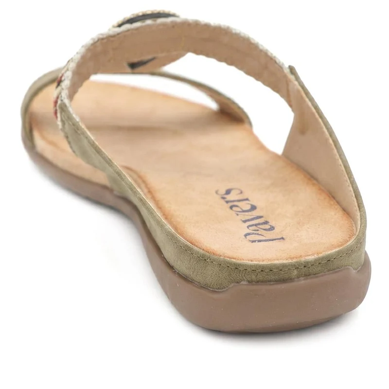 Beaded Lightweight Mule Sandals - BAIZH43012 / 329 166 - Khaki