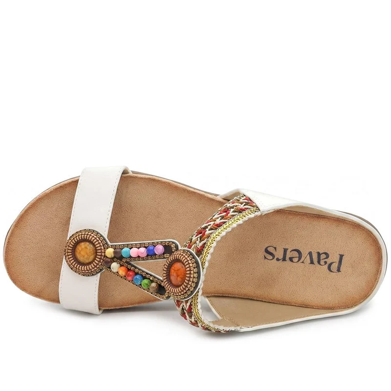 Beaded Lightweight Mule Sandals - BAIZH43012 / 329 166 - White