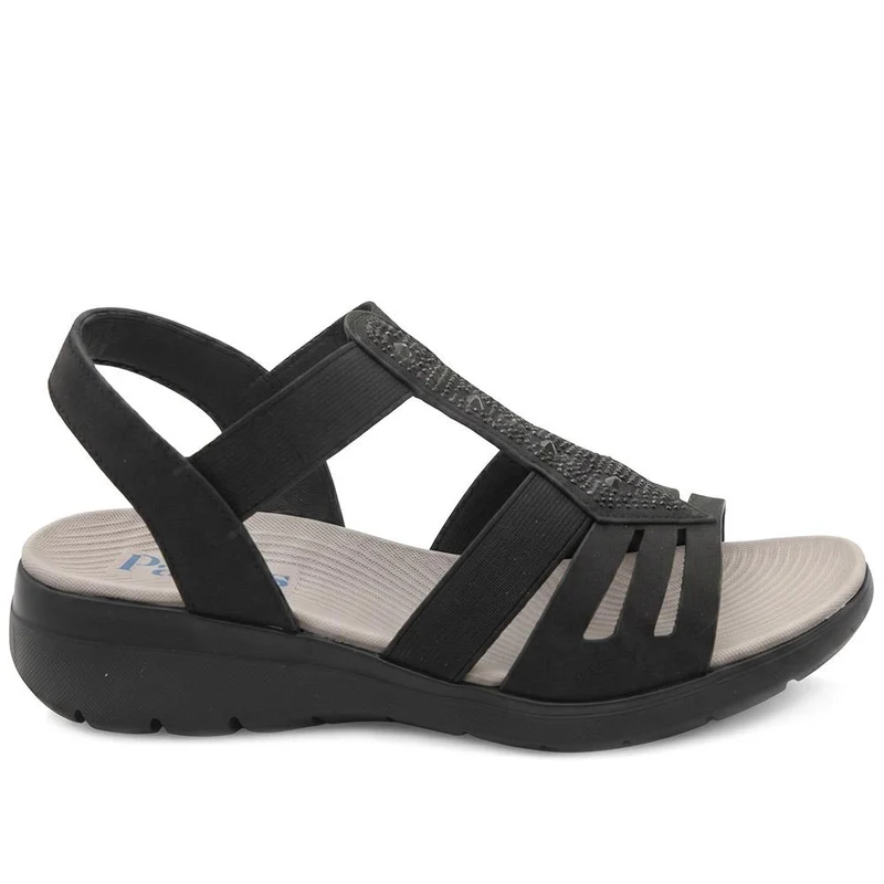 Cushioned Comfort Fit Sandals - BAIZH43028 / 329 148 - Black