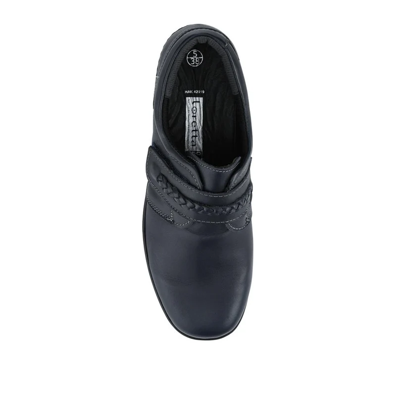 Loretta Leather Adjustable Fit Monk Shoes - HAK42019 / 328 600 - Navy