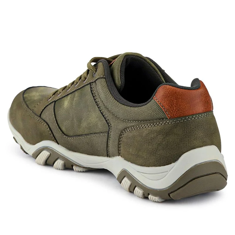 Wide Fit Lace Up Casual Trainers - VSHI40001 / 325 700 - Khaki