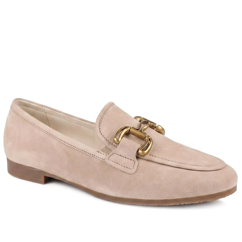 Gabor Wide Fit Leather Loafers With Chrome Snaffle - GABC44519 / 330 320