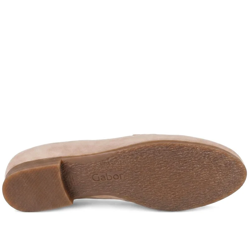 Gabor Wide Fit Leather Loafers With Chrome Snaffle - GABC44519 / 330 320 - Sand