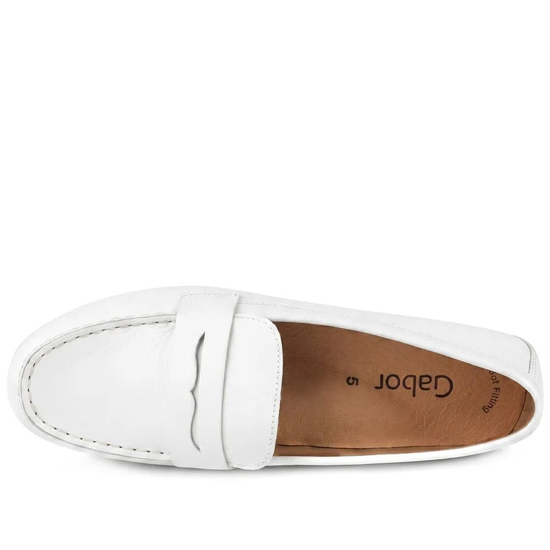 Gabor Leather Penny Loafers - GABC44517 / 330 257 - White