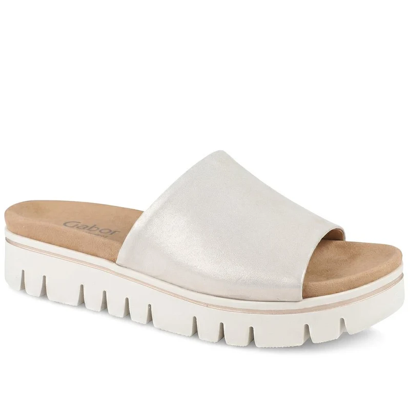 Gabor Wide Fit Leather Platform Mules - GABC44515 / 330 255