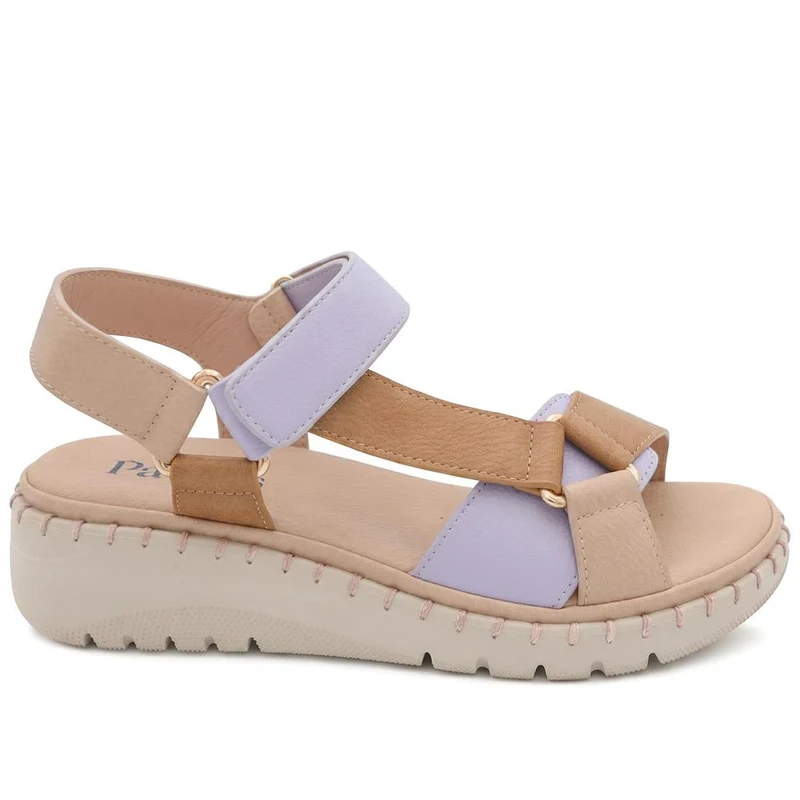 Adjustable Fastening Cushioning Sandals - BAIZH43044 / 329 310 - Tan Multi