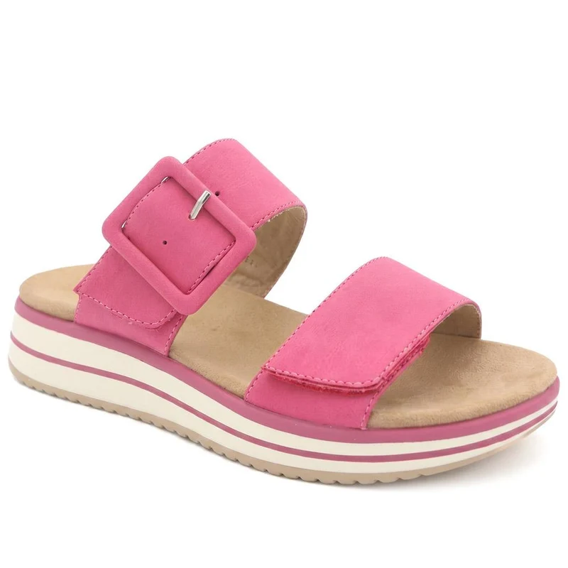 Dual Adjustable Comfort Wedge Mules - GANG43000 / 329 040 - Fuschia