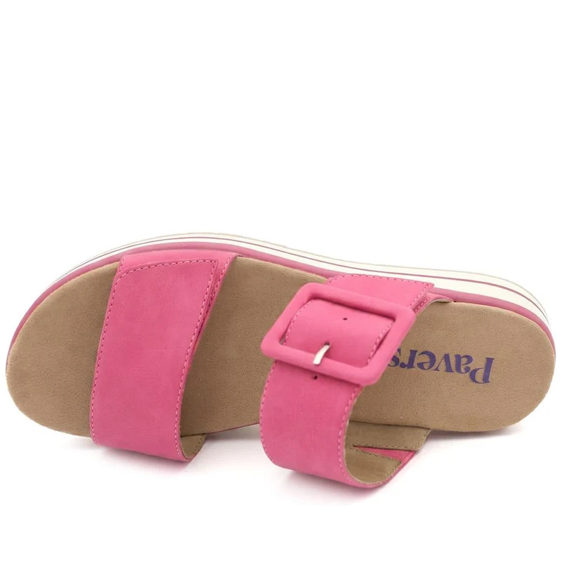 Dual Adjustable Comfort Wedge Mules - GANG43000 / 329 040 - Fuschia