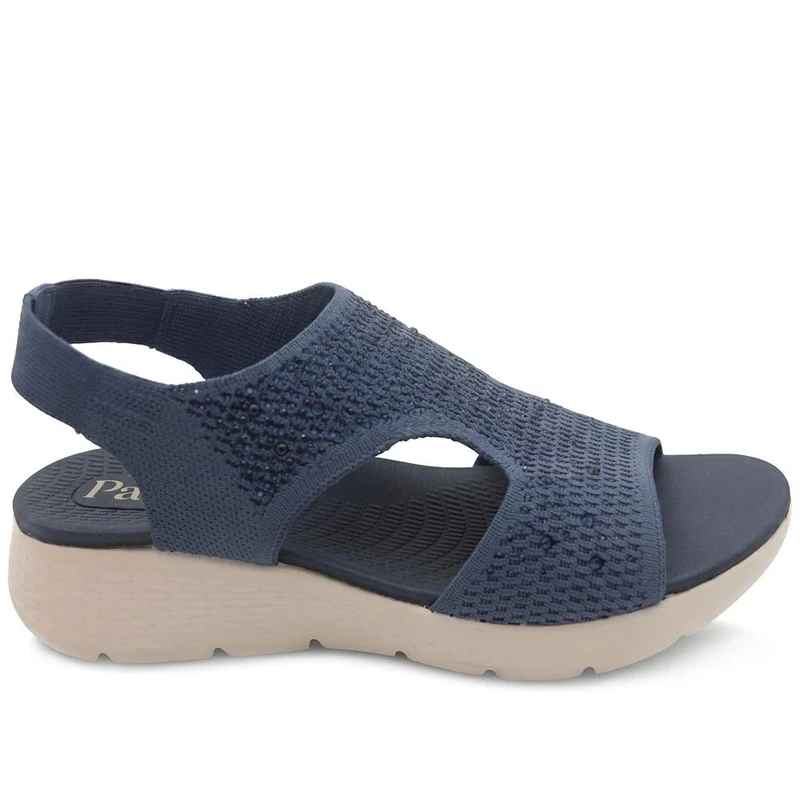 Wedge Heel Elasticated Fit Sandals - BAIZH43009 / 329 251 - Navy
