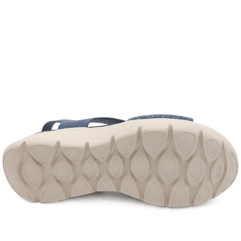 Wedge Heel Elasticated Fit Sandals - BAIZH43009 / 329 251 - Navy