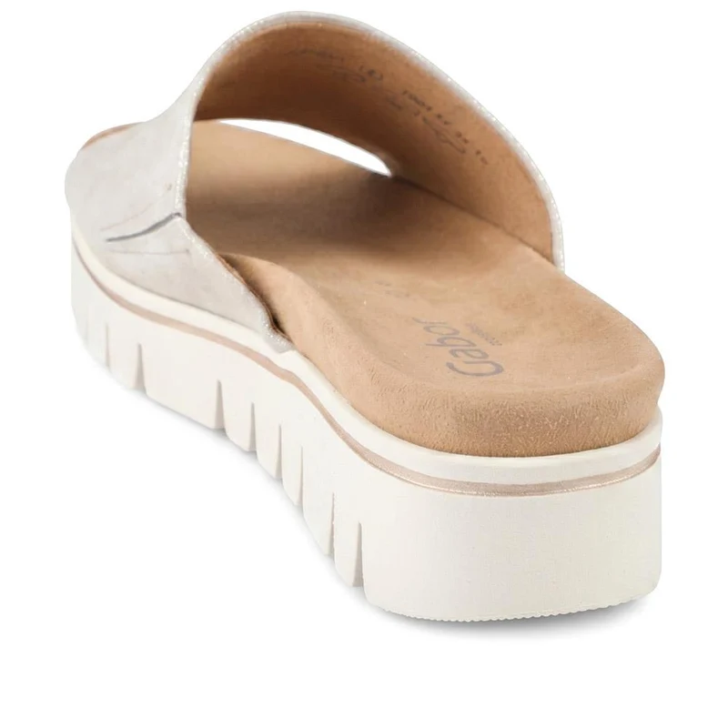 Gabor Wide Fit Leather Platform Mules - GABC44515 / 330 255 - Taupe