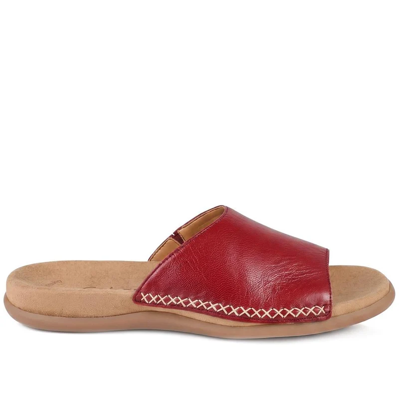Gabor Leather Slip On Sandals - GABC44505 / 330 270 - Burgundy