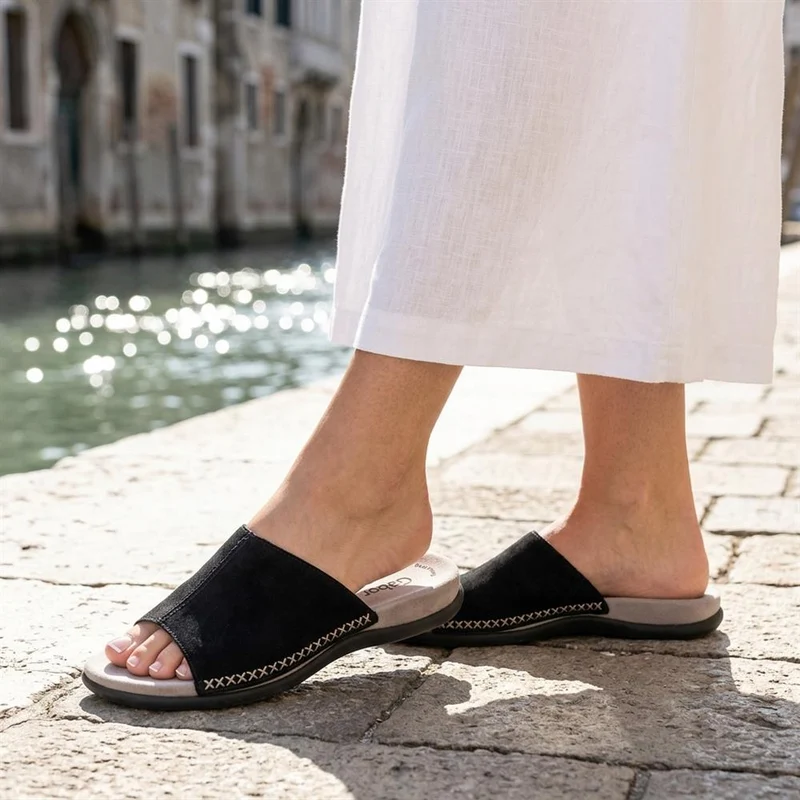 Gabor Leather Slip On Sandals - GABC44505 / 330 270 - Black