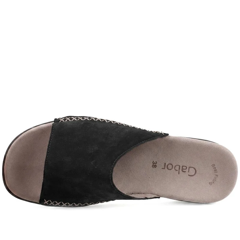 Gabor Leather Slip On Sandals - GABC44505 / 330 270 - Black