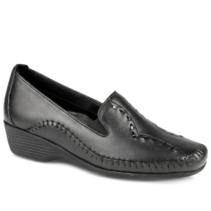Leather Wedge Loafers - MOEN43004 / 329 555
