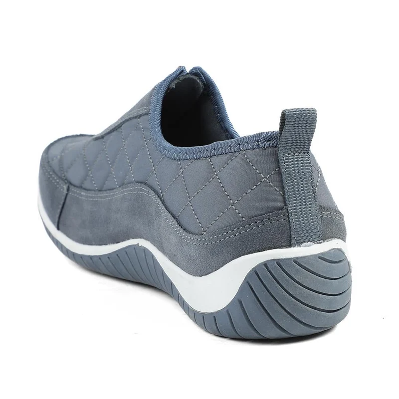 Wide Fit Leather Slip-On Shoes With Zip Fastening - BRK42019 / 328 406 - Denim