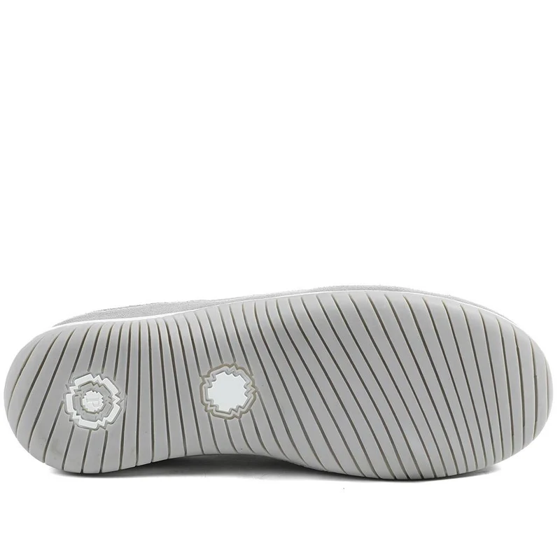 Wide Fit Leather Slip-On Shoes With Zip Fastening - BRK42019 / 328 406 - Light Grey