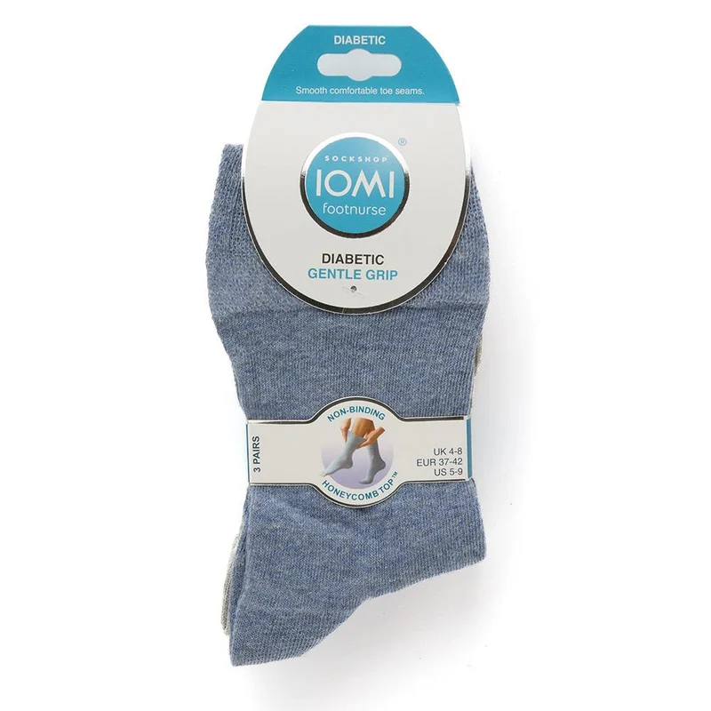 Ladies Diabetic Socks 3 Pack - DAVJA27002 / 313 220 - Blue-Grey