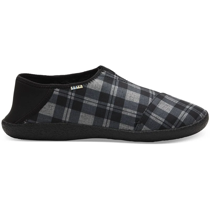 Toms Rodeo-Hausschuhe für Herren – Schwarzer Twill-Karo