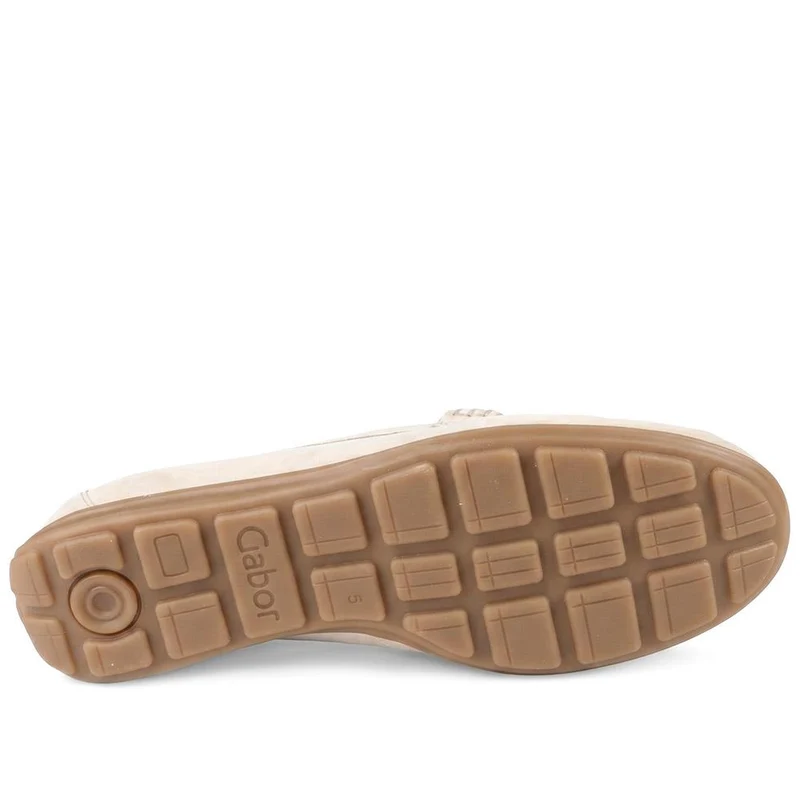 Gabor Wide Fit Leather Moccasins With Chain Detail - GABC44501 / 330 266 - Beige