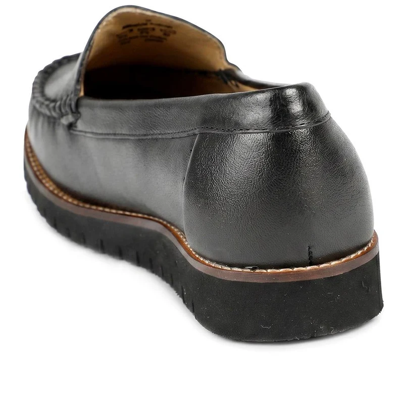 Casual Leather Moccasins - MOEN43007 / 329 557 - Black
