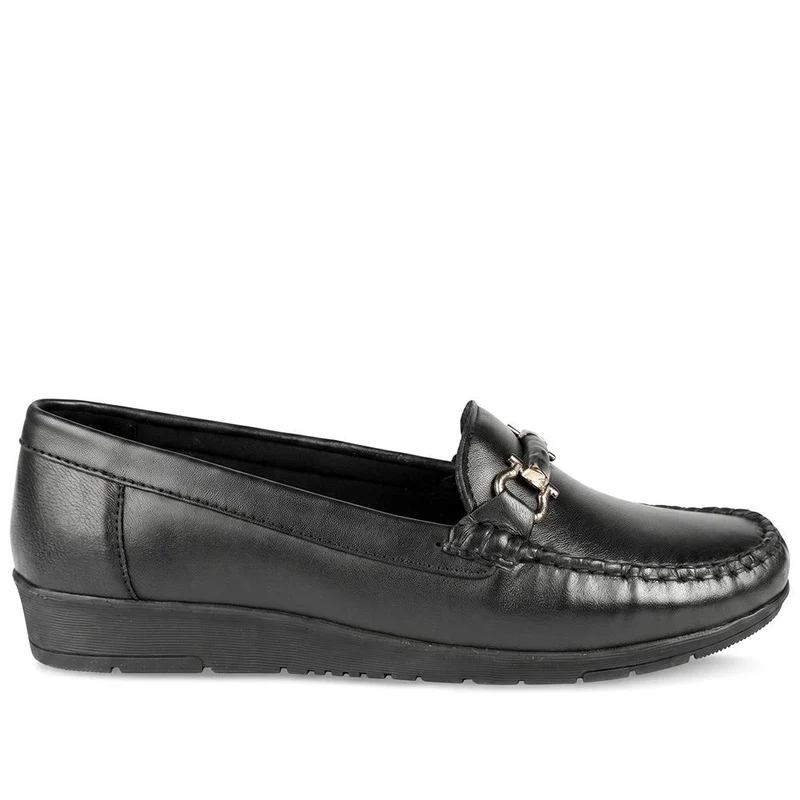 Casual Leather Moccasins - MOEN43000 / 329 547 - Black