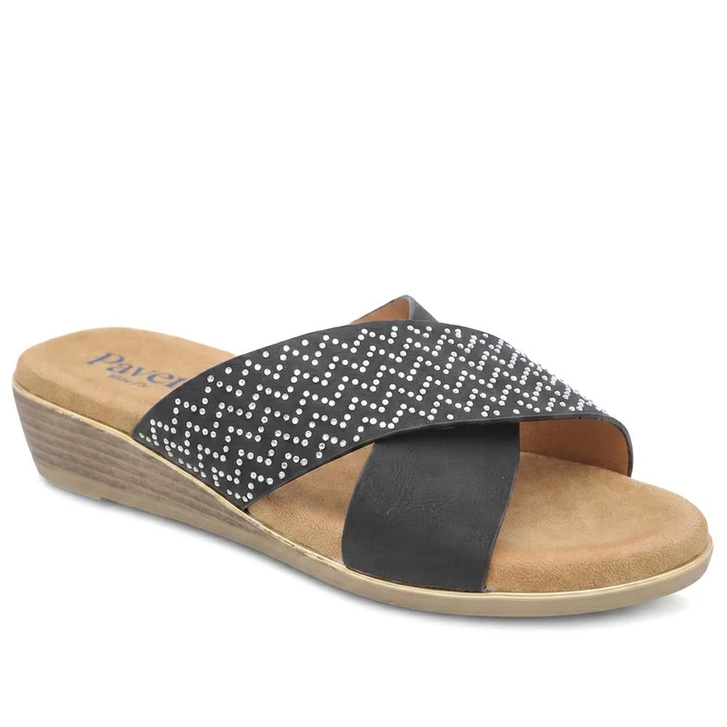 Wide Fit Cross Strap Mule Sandals - BAIZH43065 / 329 525
