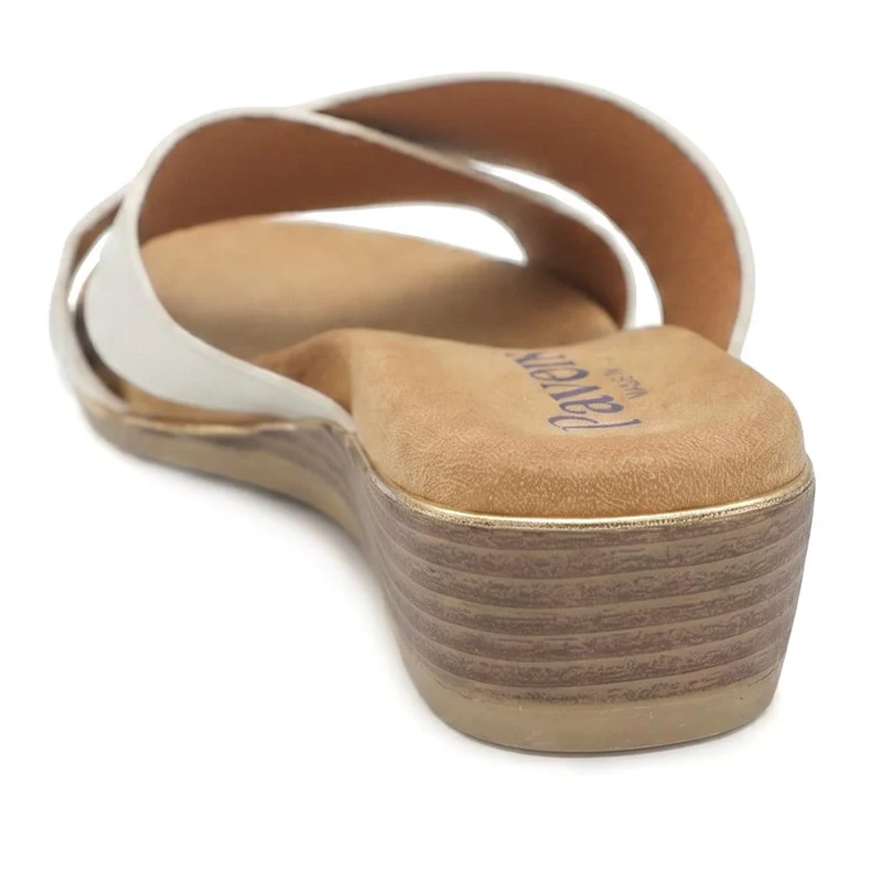 Wide Fit Cross Strap Mule Sandals - BAIZH43065 / 329 525 - White
