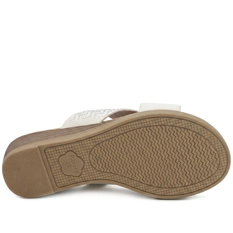 Wide Fit Cross Strap Mule Sandals - BAIZH43065 / 329 525 - White