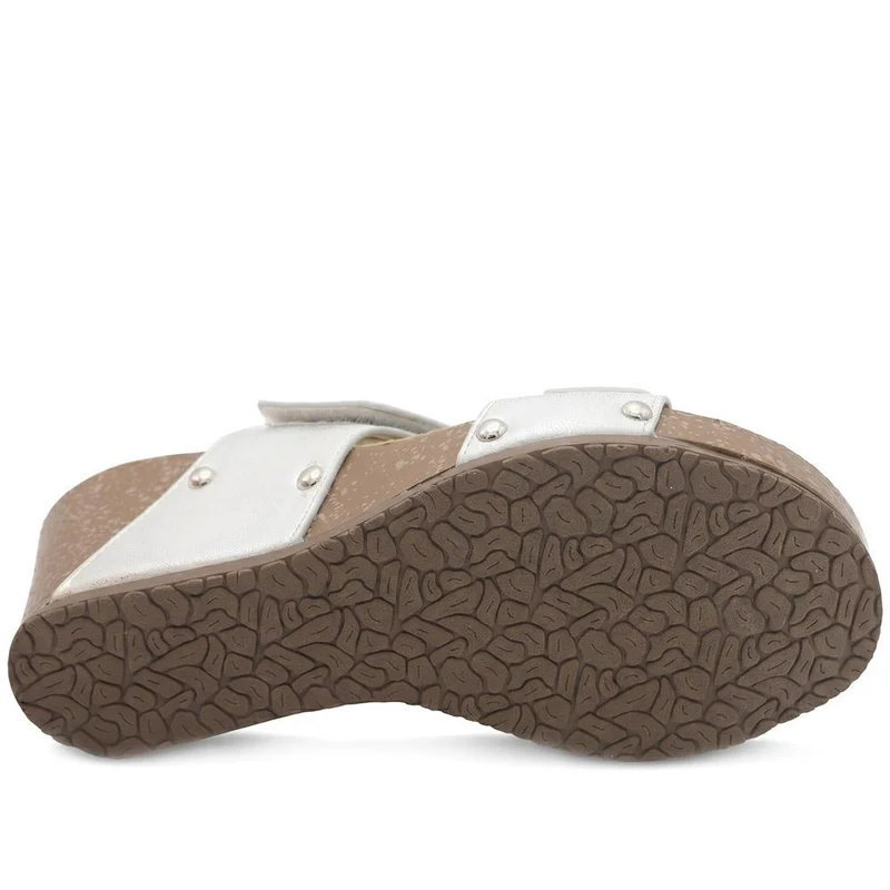 Dual Adjustable Fasten Wedge Sandals - BAIZH43046 / 329 347 - Metallic
