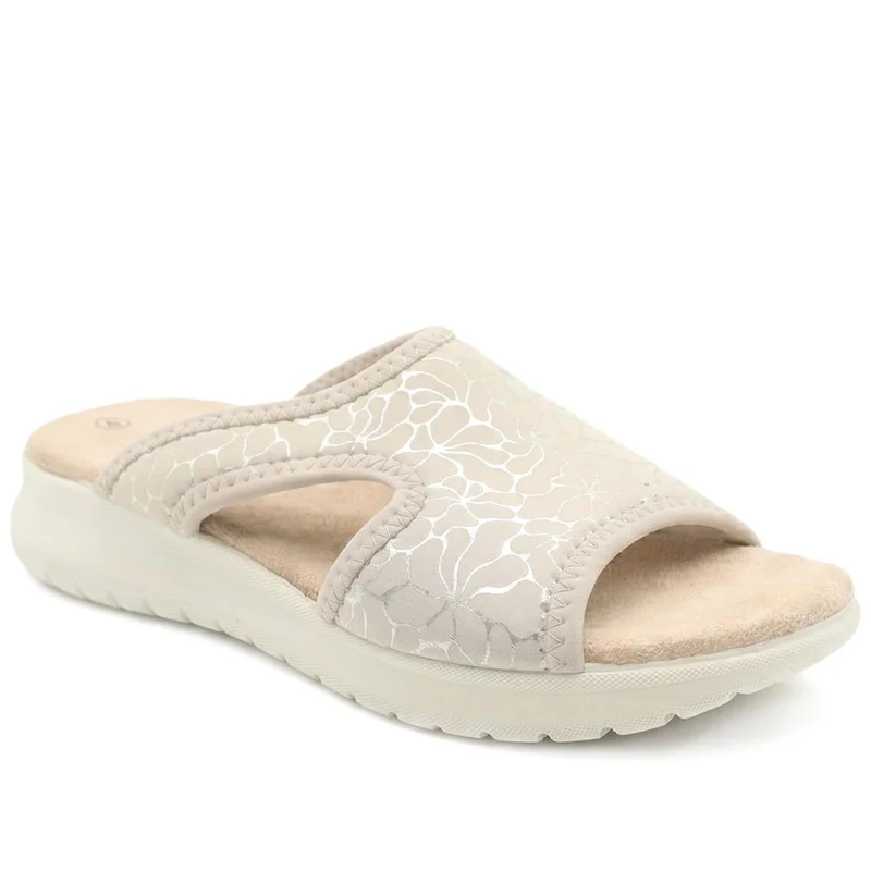 Anatomic Self Moulding Cushioned Mule Sandals - POLY43003 / 329 042 - Beige