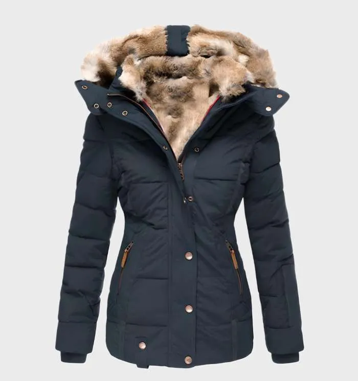 Damen Slim Fit Winterjacke mit Kapuze Aurora