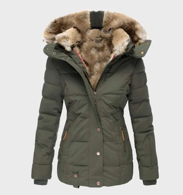 Damen Slim Fit Winterjacke mit Kapuze Aurora